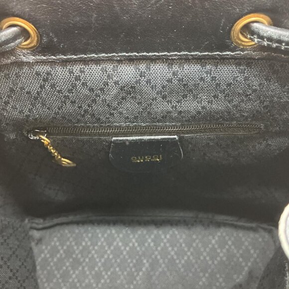 Gucci Leather Bamboo Mini Backpack Partly Damaged 003-2034-0030 Black main image 10